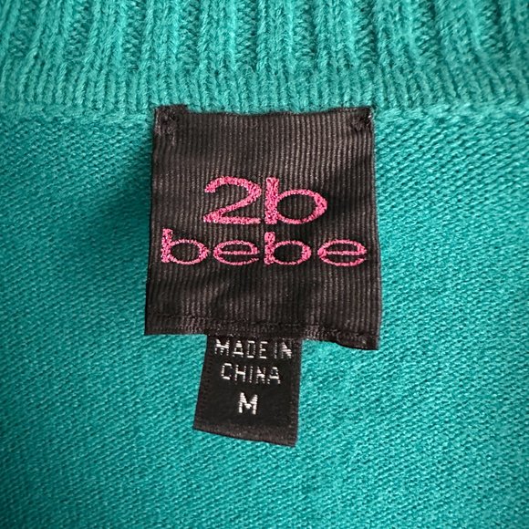 2B Bebe Teal Sweater with cute button detail - size Med - Picture 3 of 7